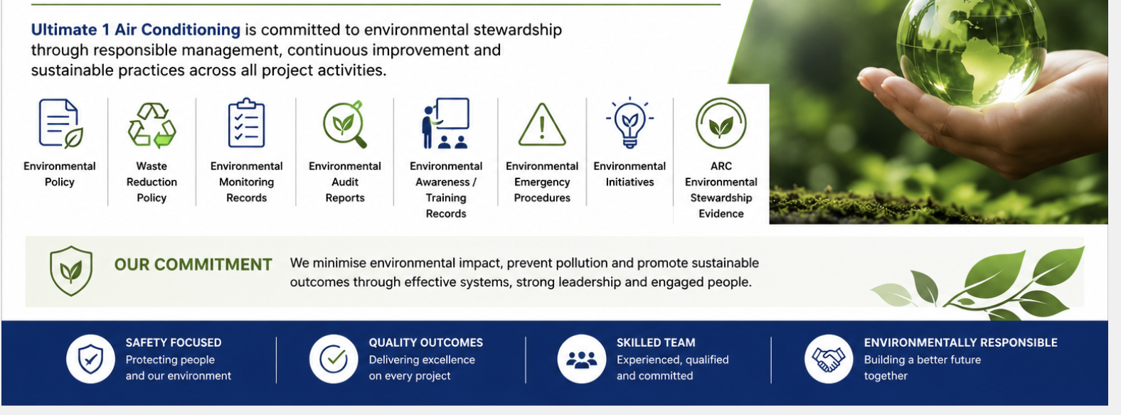 Ultimate 1 environmental commitment, responsible management and sustainable practices