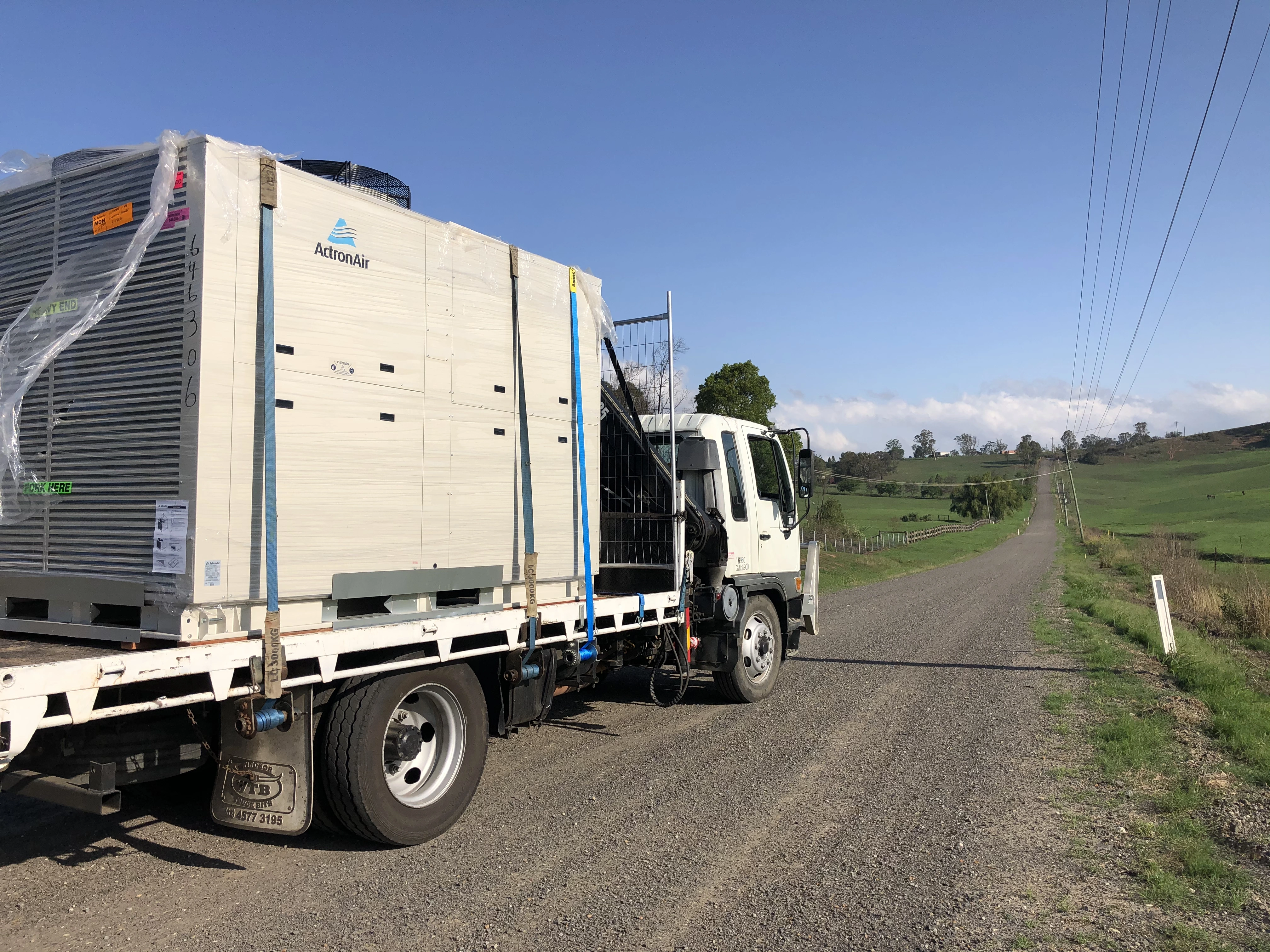 Commercial equipment prepared for delivery.