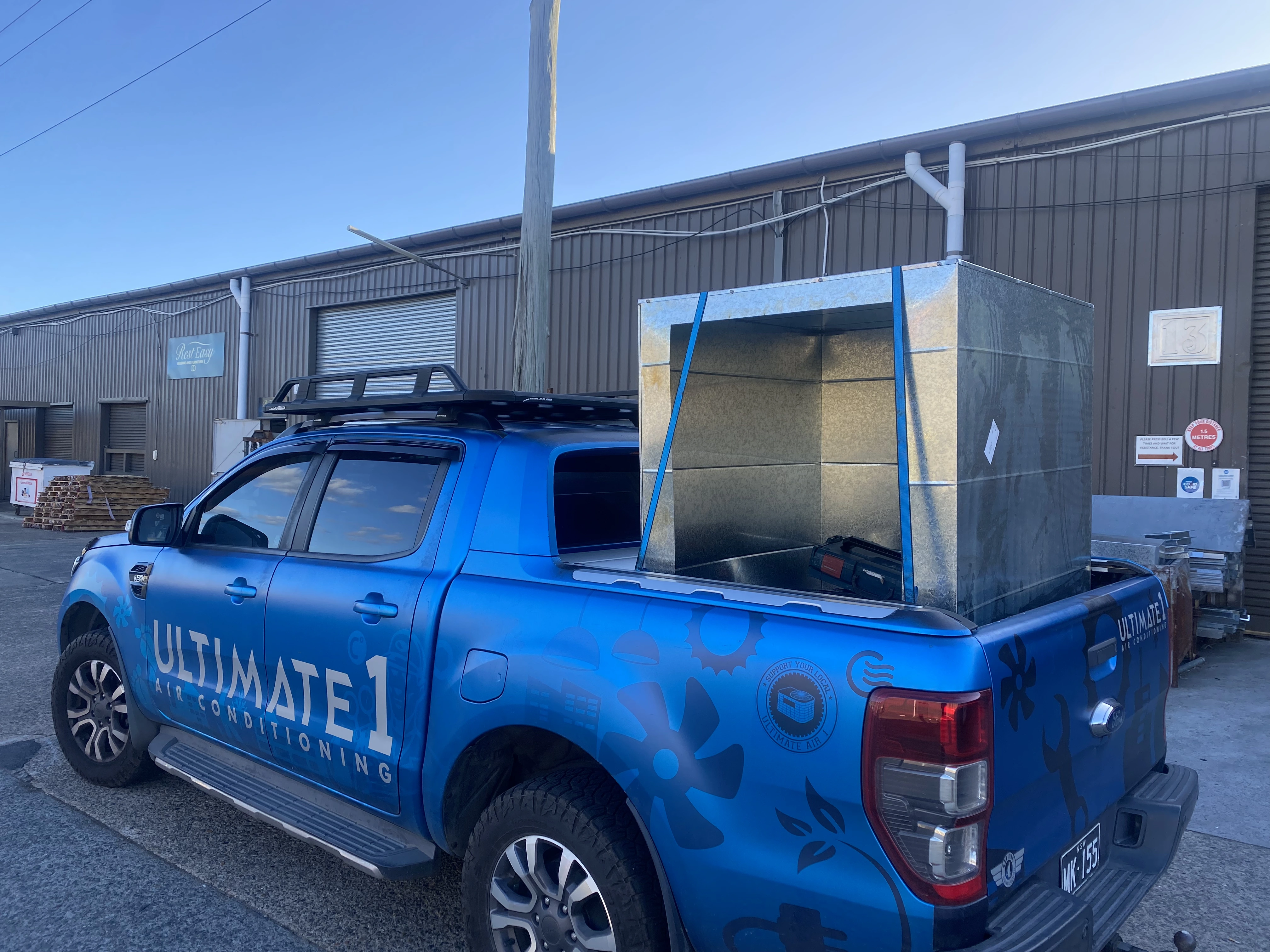 Branded service vehicle and equipment.