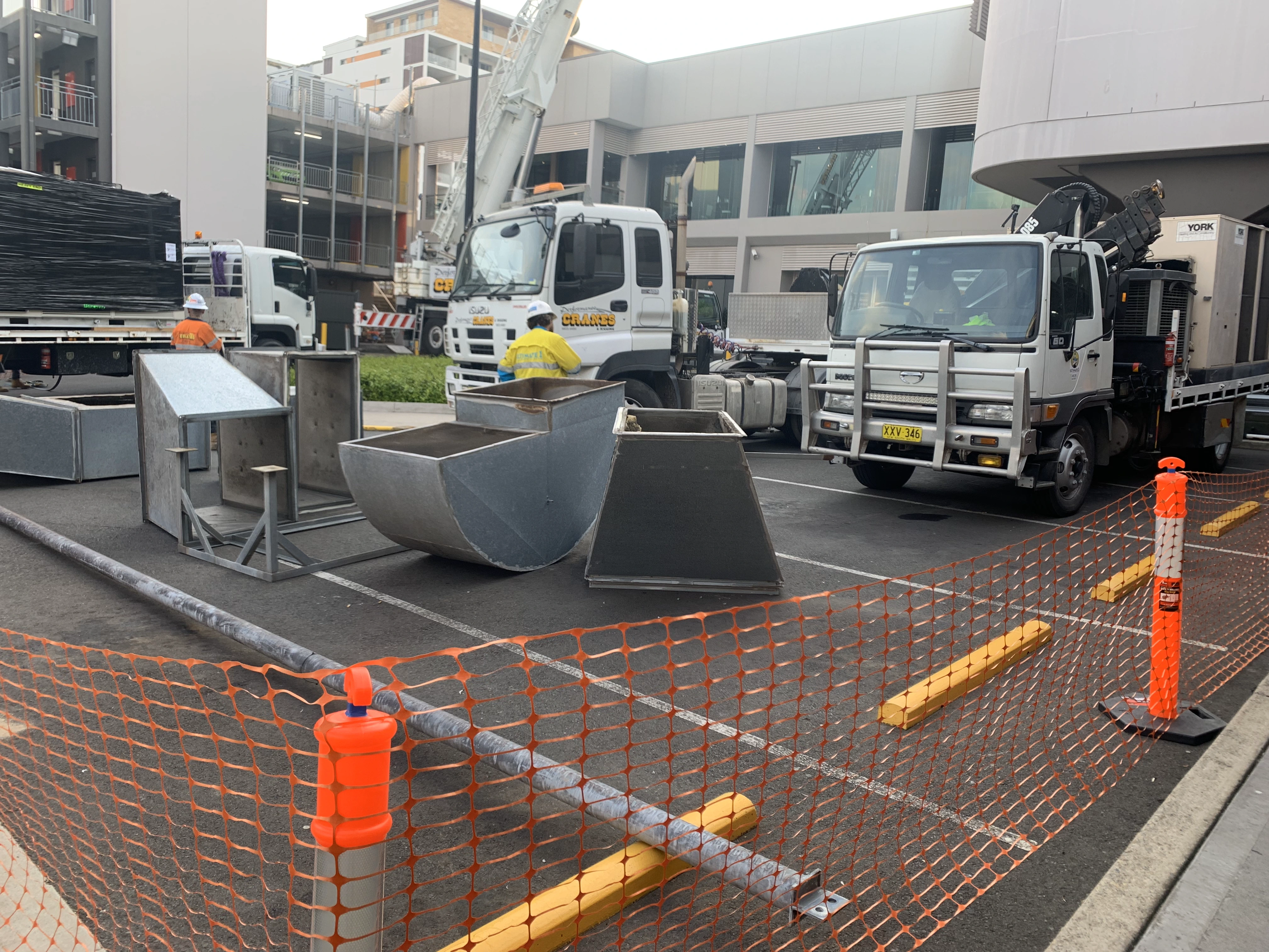 Deliveries, lifting equipment and protected access.
